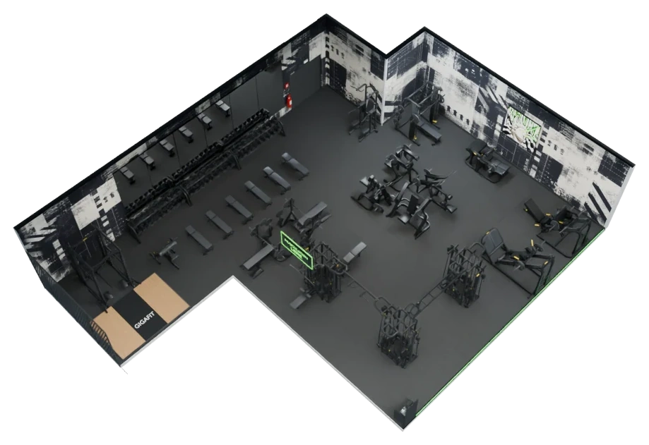 Maquette de l’espace Musculation libre